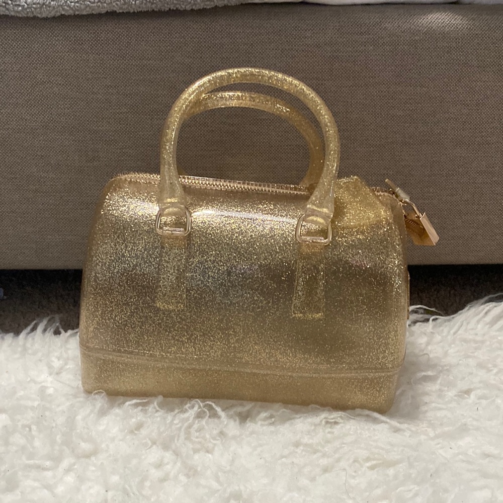 Gold glittery bag